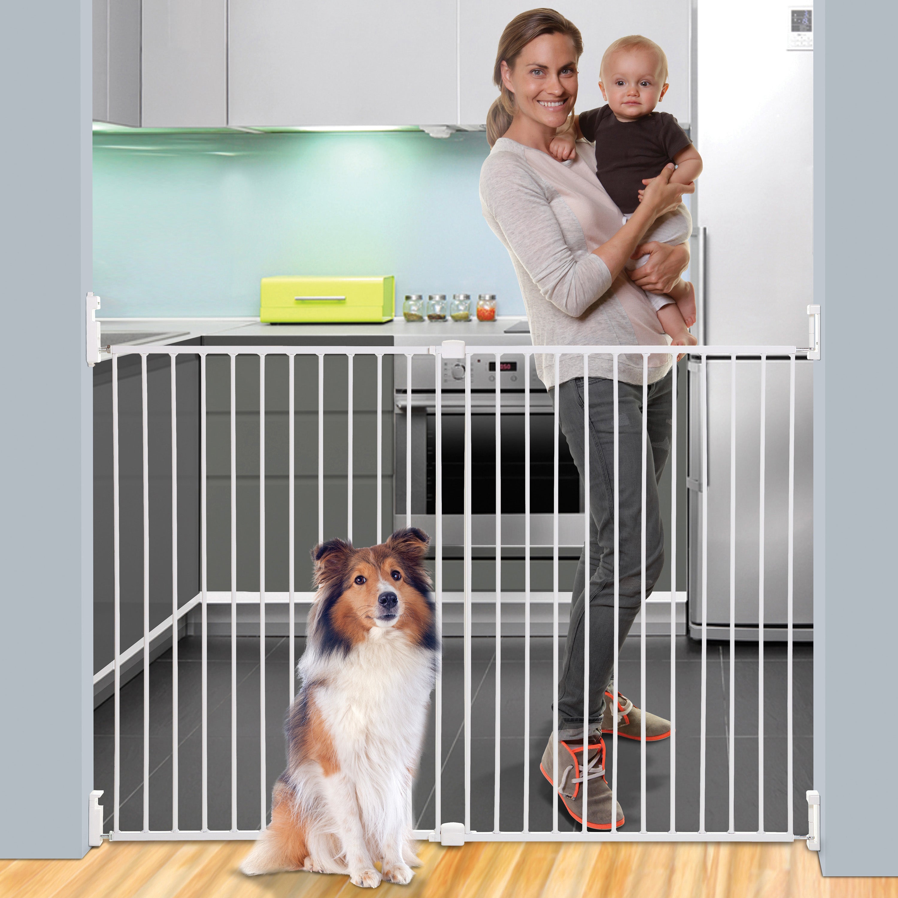 BROADWAY GATE WIDE 30-53" & TALL 36"-WHITE