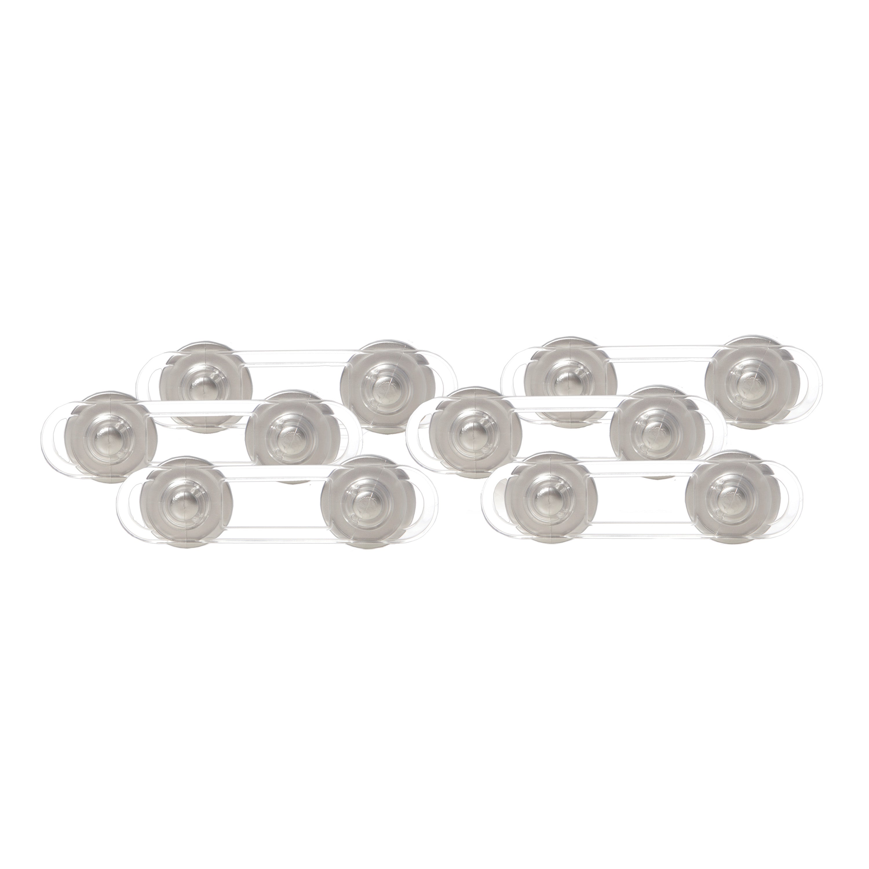 Mini Multi-Purpose Lock - Clear/Silver 6 Pack