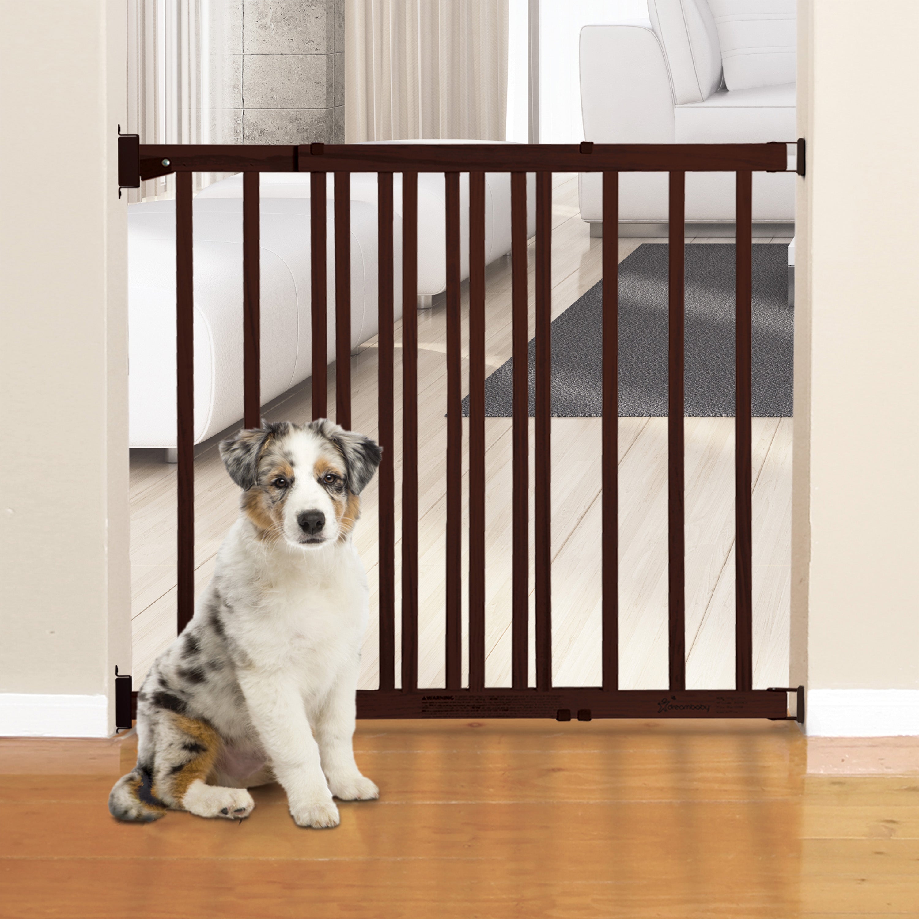 NELSON ADJUSTABLE WOOD GATE ESPRESSO