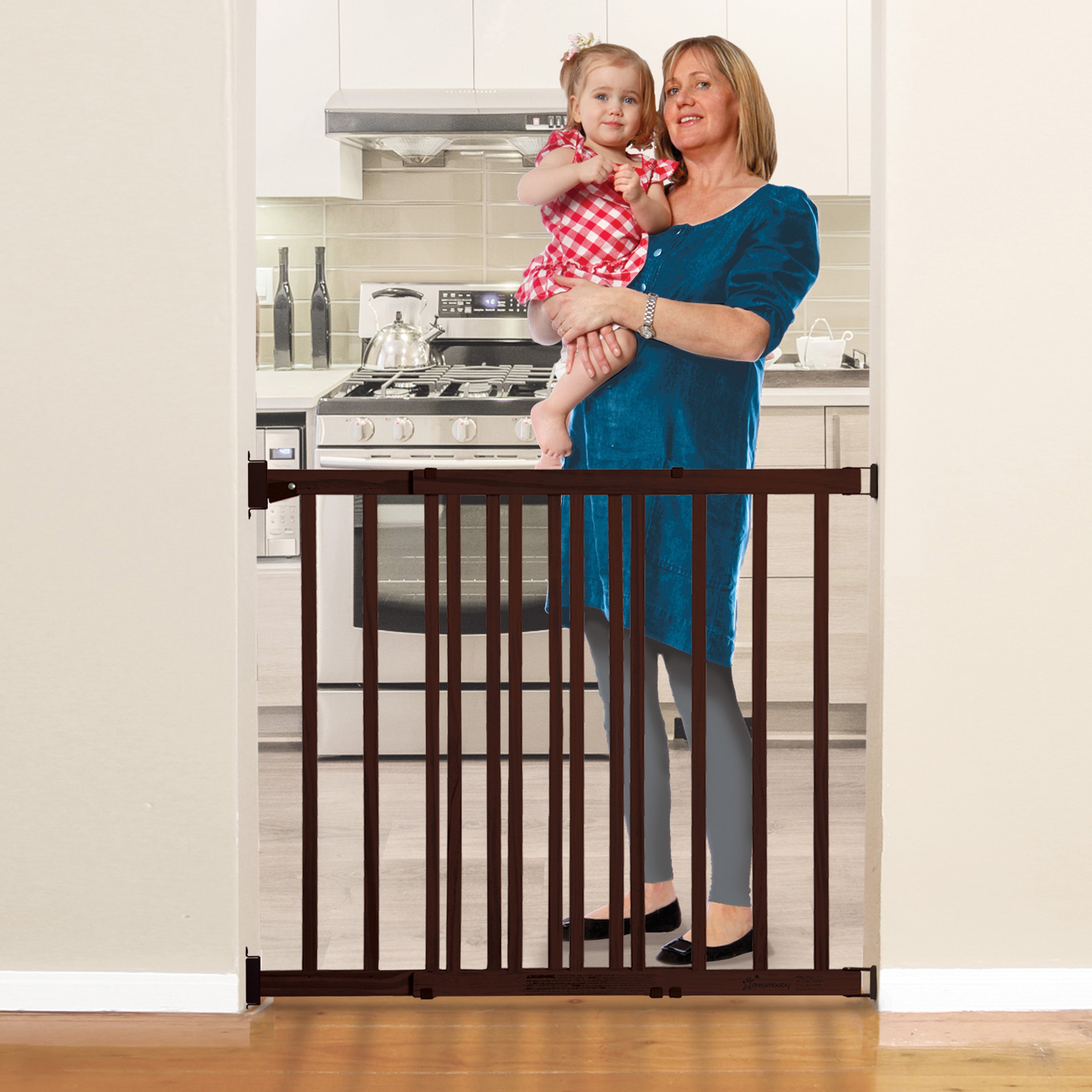 NELSON ADJUSTABLE WOOD GATE ESPRESSO